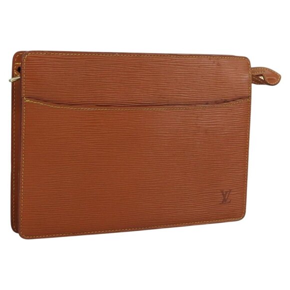 LOUIS VUITTON Epi Pochette Homme Clutch Bag Zipangu Gold - Picture 1 of 16